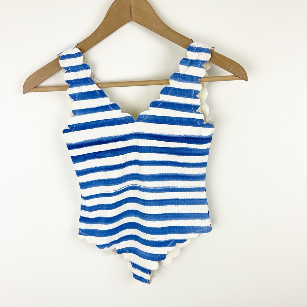 Marysia Bumby Girls Swimsuit in Watercolor Stripe Size 8